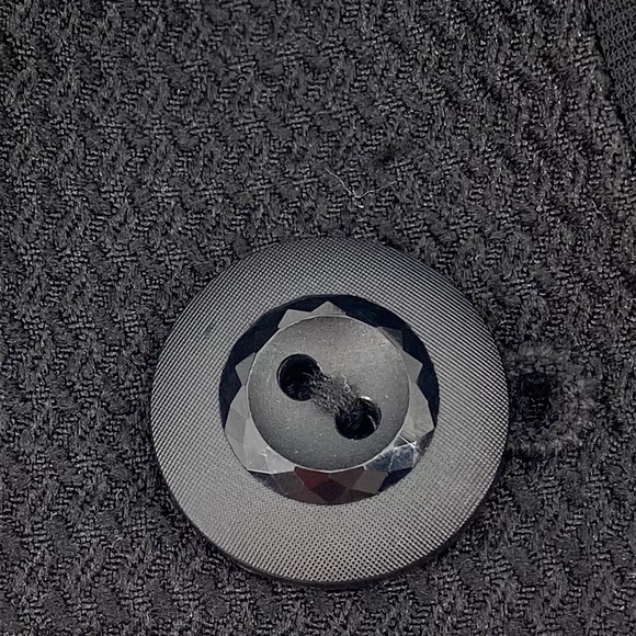 Evan-Picone Blazer Suit Jacket 16 Womens Black Waffle Texture 3 Button Career - Picture 8 of 12